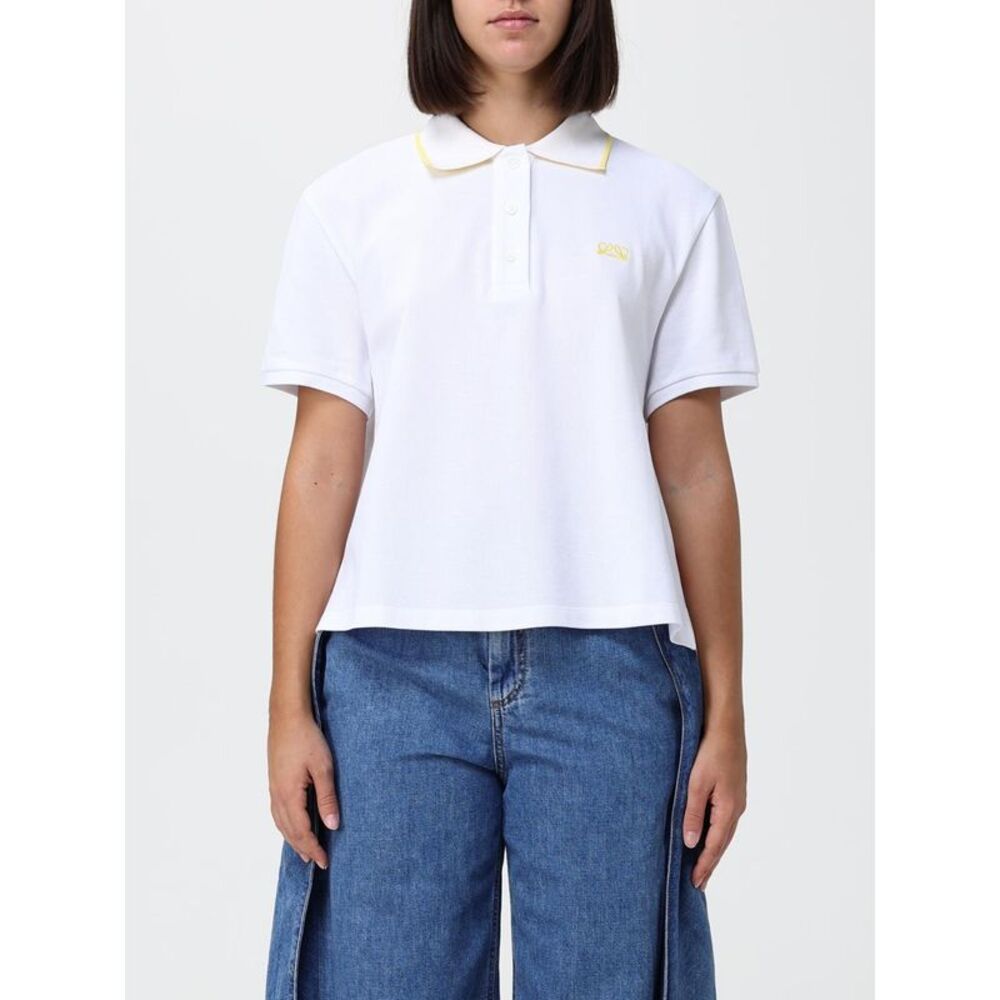 Loewe Women Loewe Cotton Polo Shirt With Contrast Trim And Logo